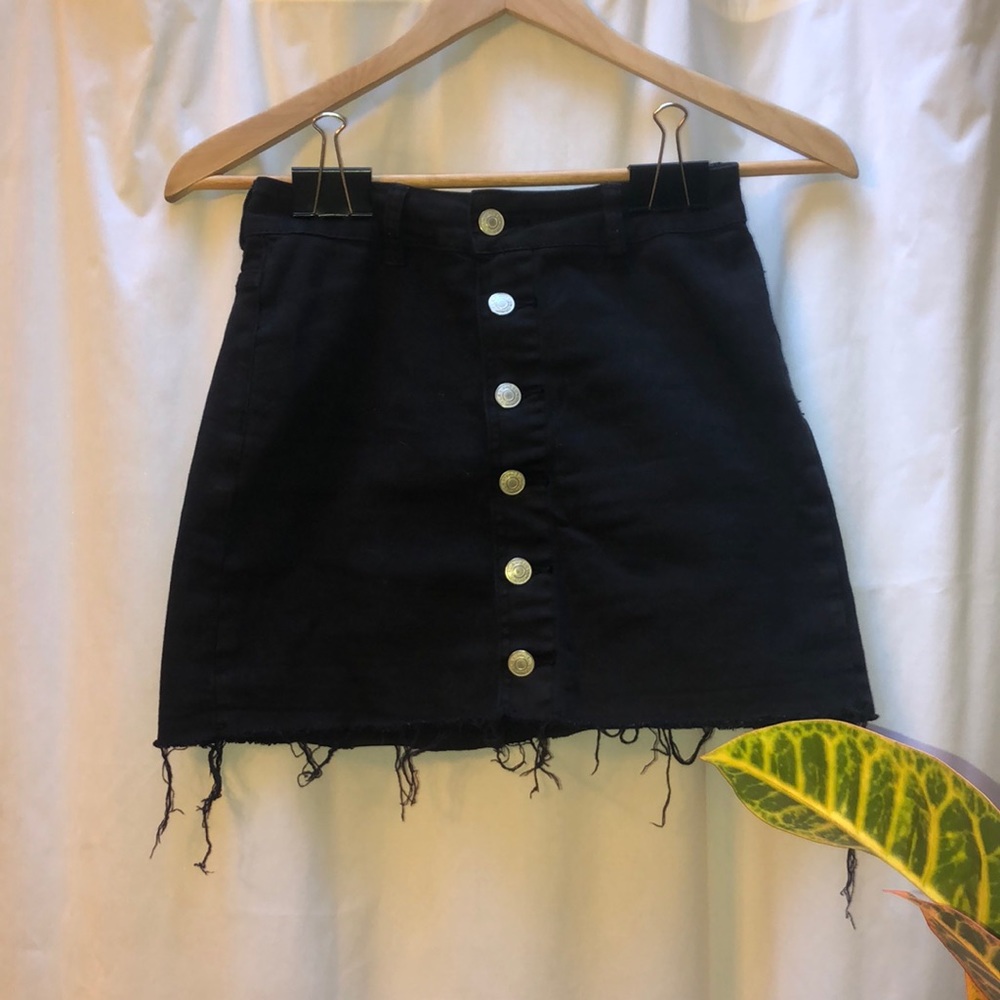 pacsun black jean skirt